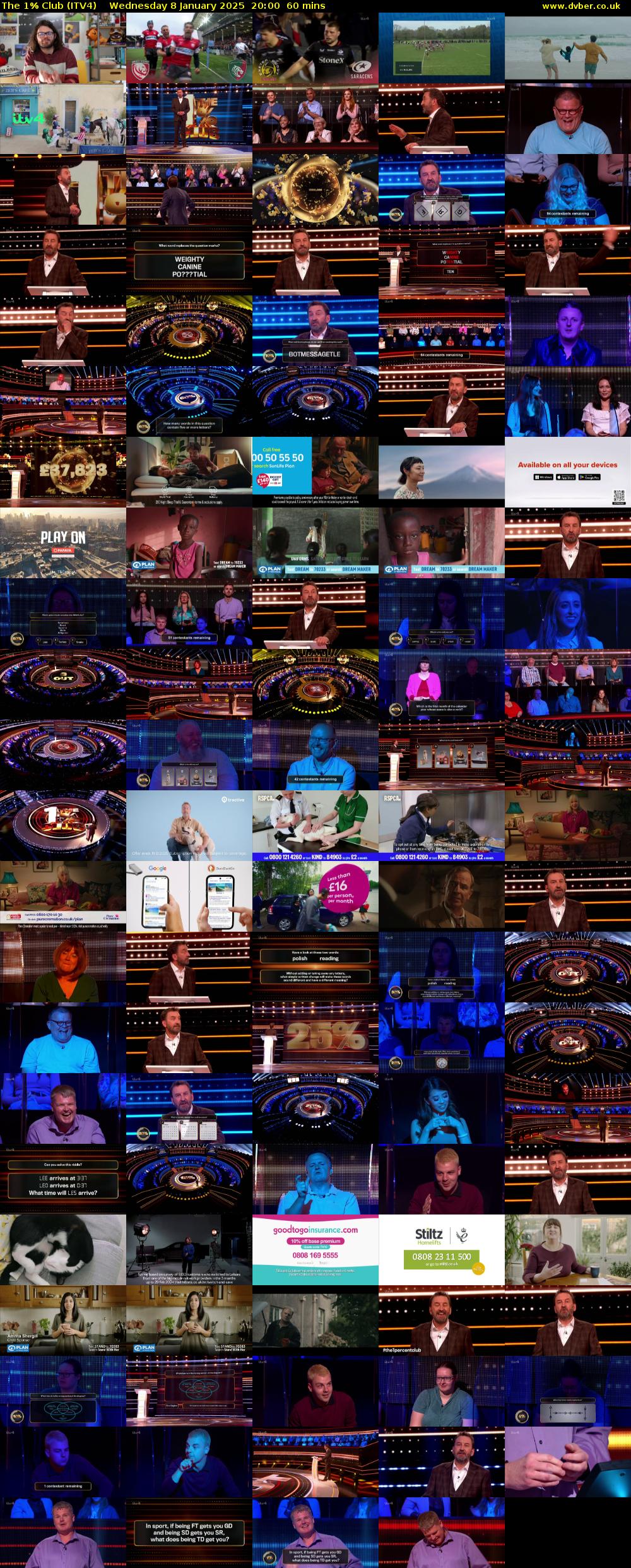 The 1% Club (ITV4) Wednesday 8 January 2025 20:00 - 21:00