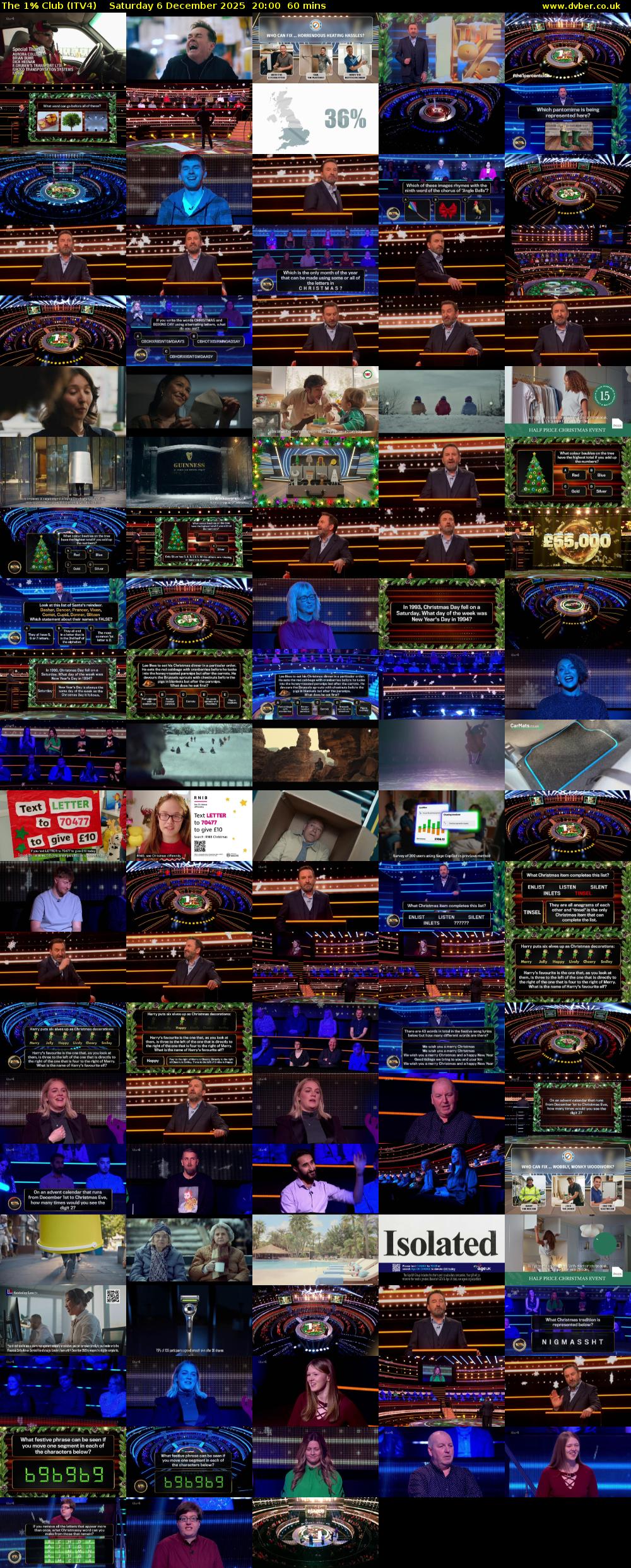 The 1% Club (ITV4) Saturday 6 December 2025 20:00 - 21:00