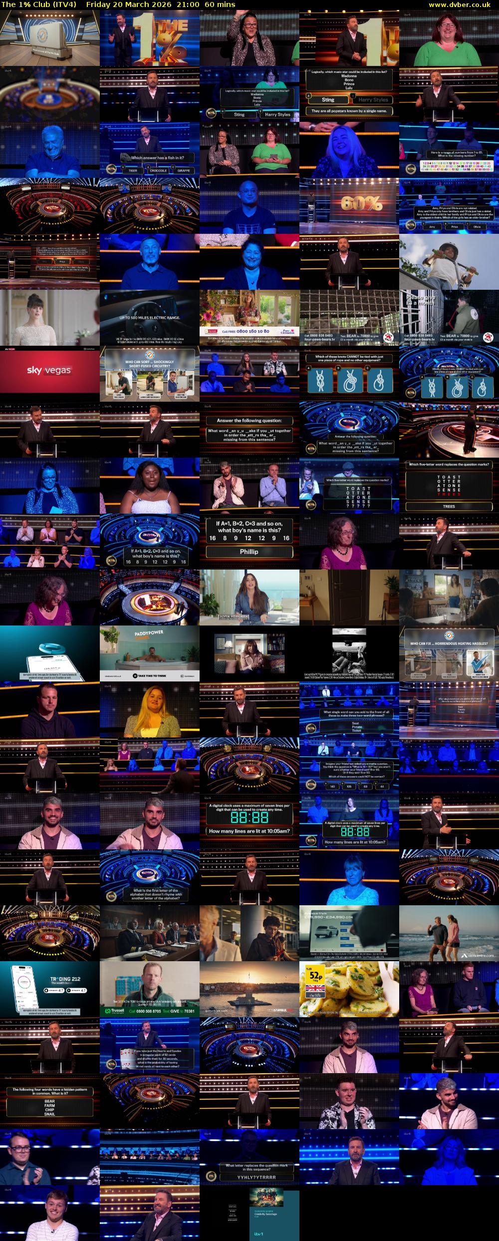 The 1% Club (ITV4) Friday 20 March 2026 21:00 - 22:00