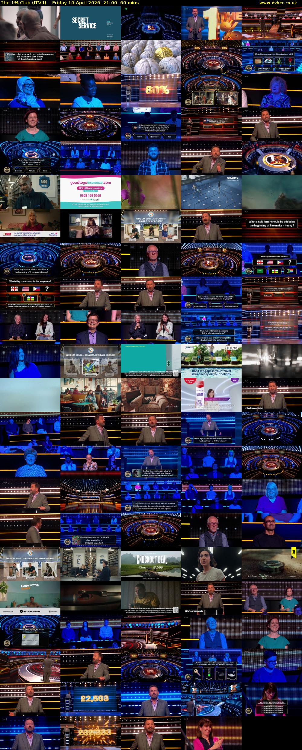 The 1% Club (ITV4) Friday 10 April 2026 21:00 - 22:00