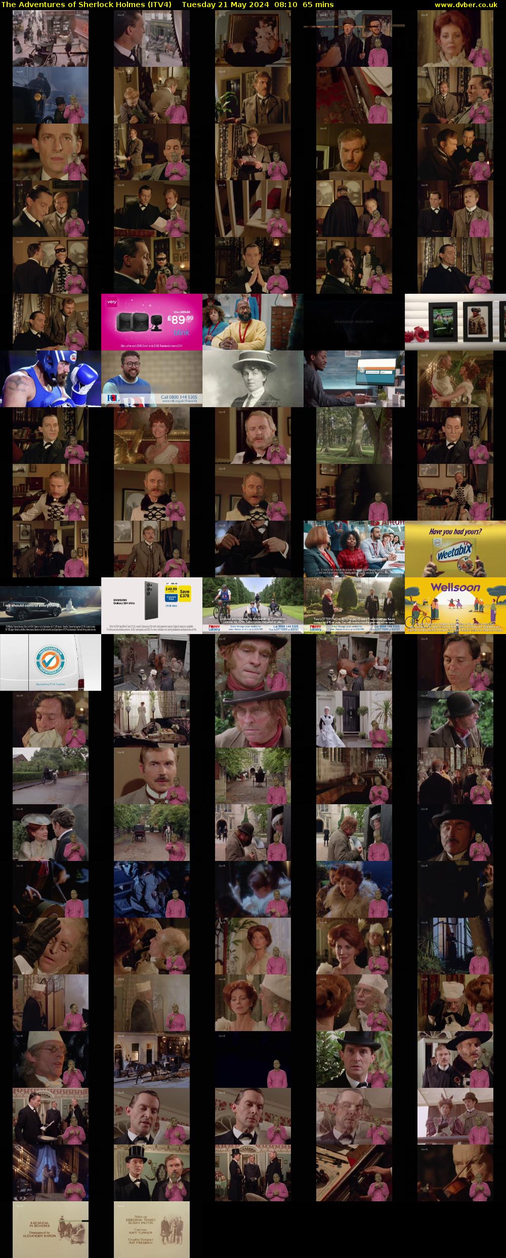 The Adventures of Sherlock Holmes (ITV4) Tuesday 21 May 2024 08:10 - 09:15