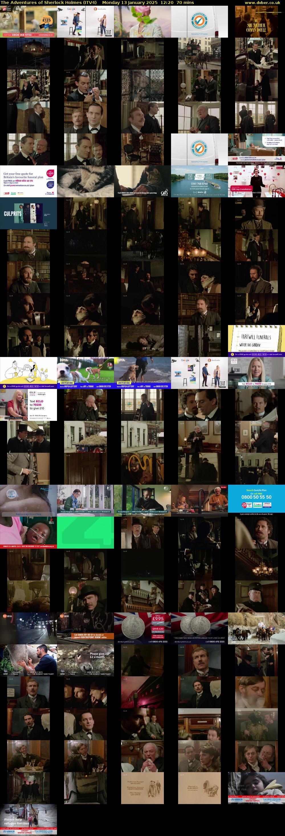 The Adventures of Sherlock Holmes (ITV4) Monday 13 January 2025 12:20 - 13:30