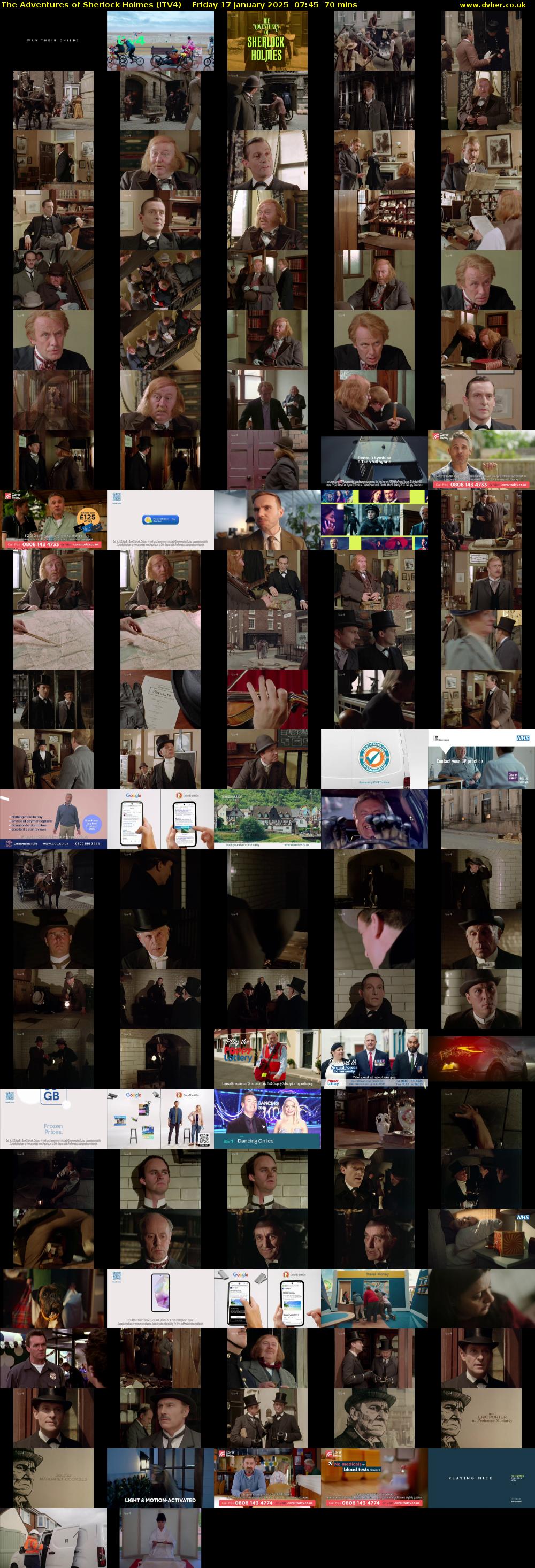 The Adventures of Sherlock Holmes (ITV4) Friday 17 January 2025 07:45 - 08:55