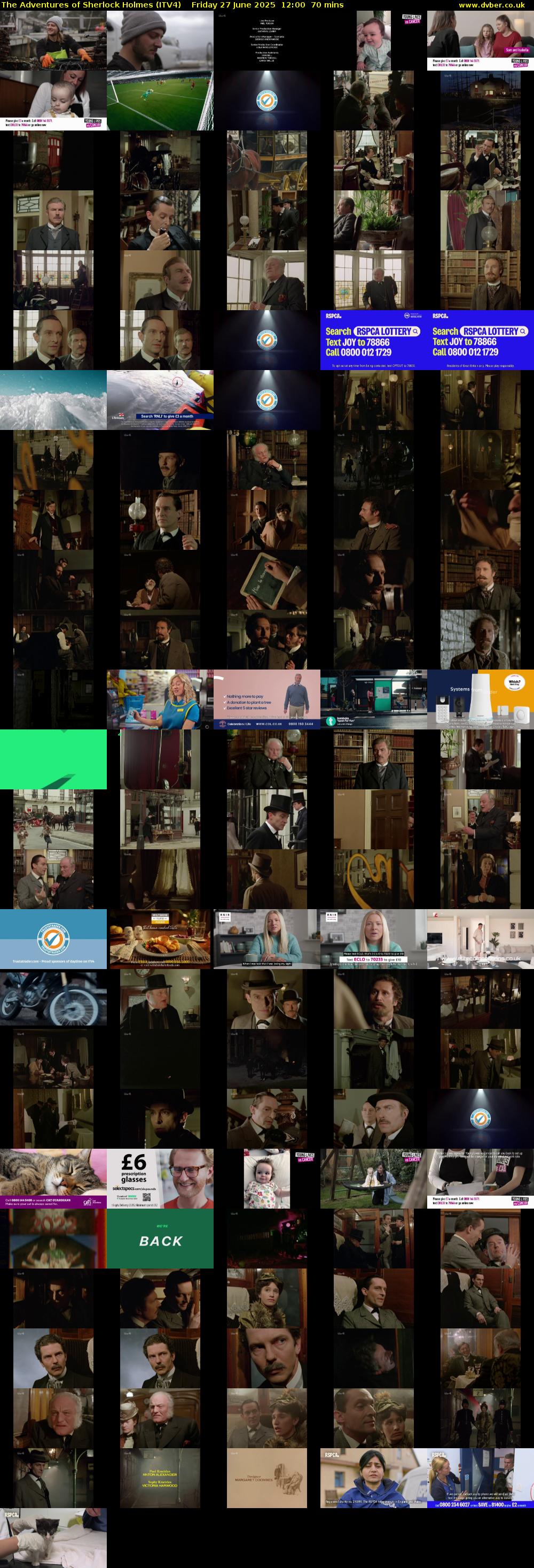 The Adventures of Sherlock Holmes (ITV4) Friday 27 June 2025 12:00 - 13:10