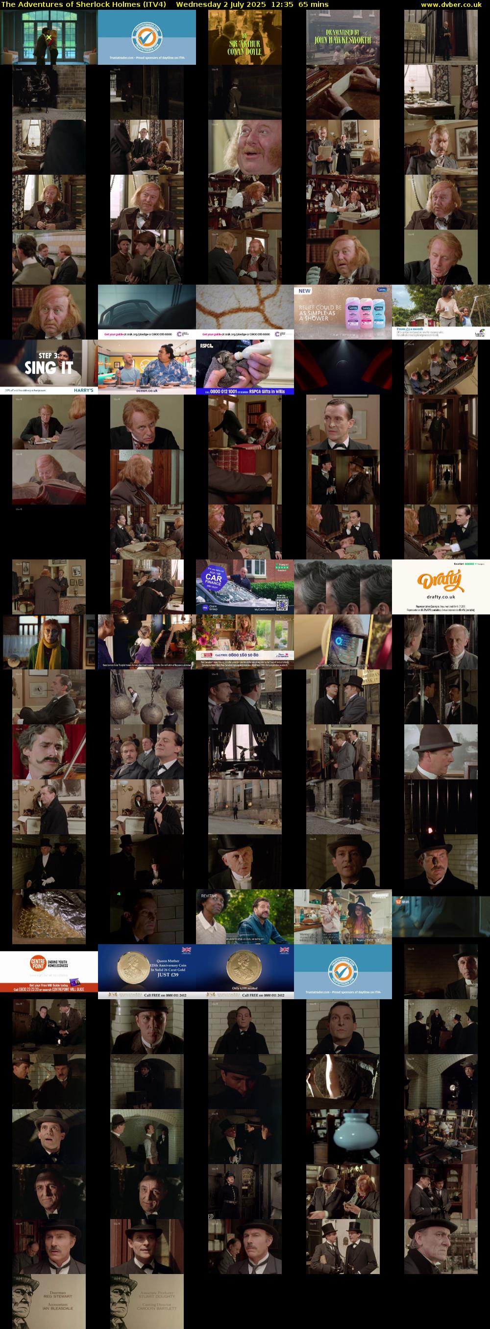 The Adventures of Sherlock Holmes (ITV4) Wednesday 2 July 2025 12:35 - 13:40