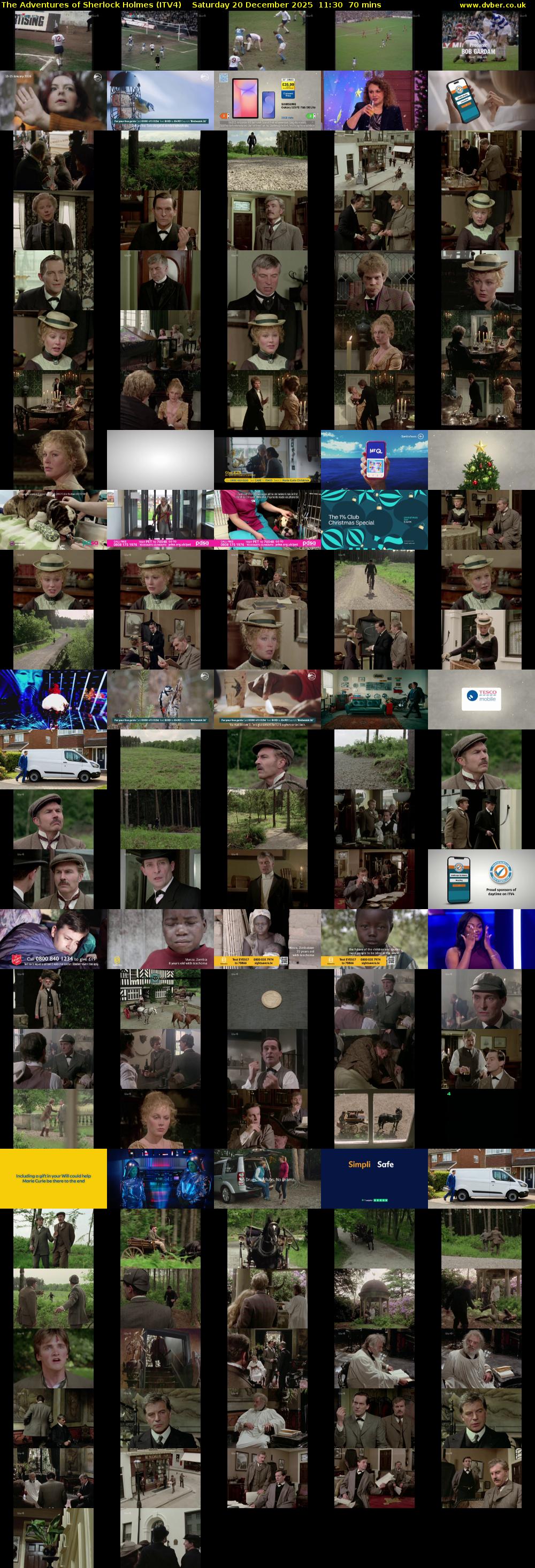 The Adventures of Sherlock Holmes (ITV4) Saturday 20 December 2025 11:30 - 12:40