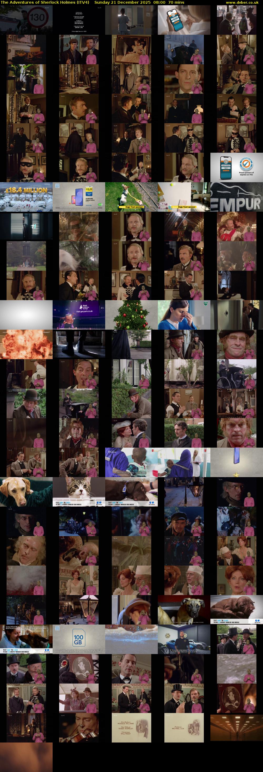 The Adventures of Sherlock Holmes (ITV4) Sunday 21 December 2025 08:00 - 09:10