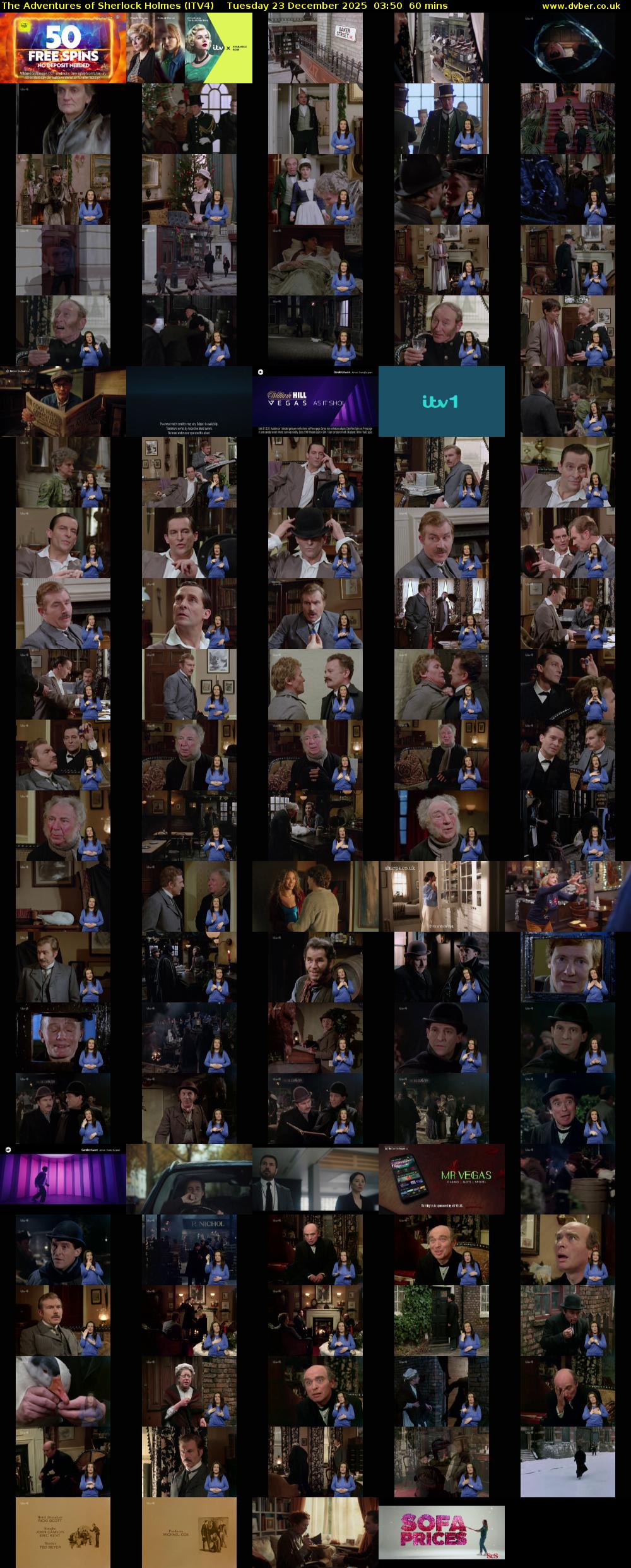 The Adventures of Sherlock Holmes (ITV4) Tuesday 23 December 2025 03:50 - 04:50