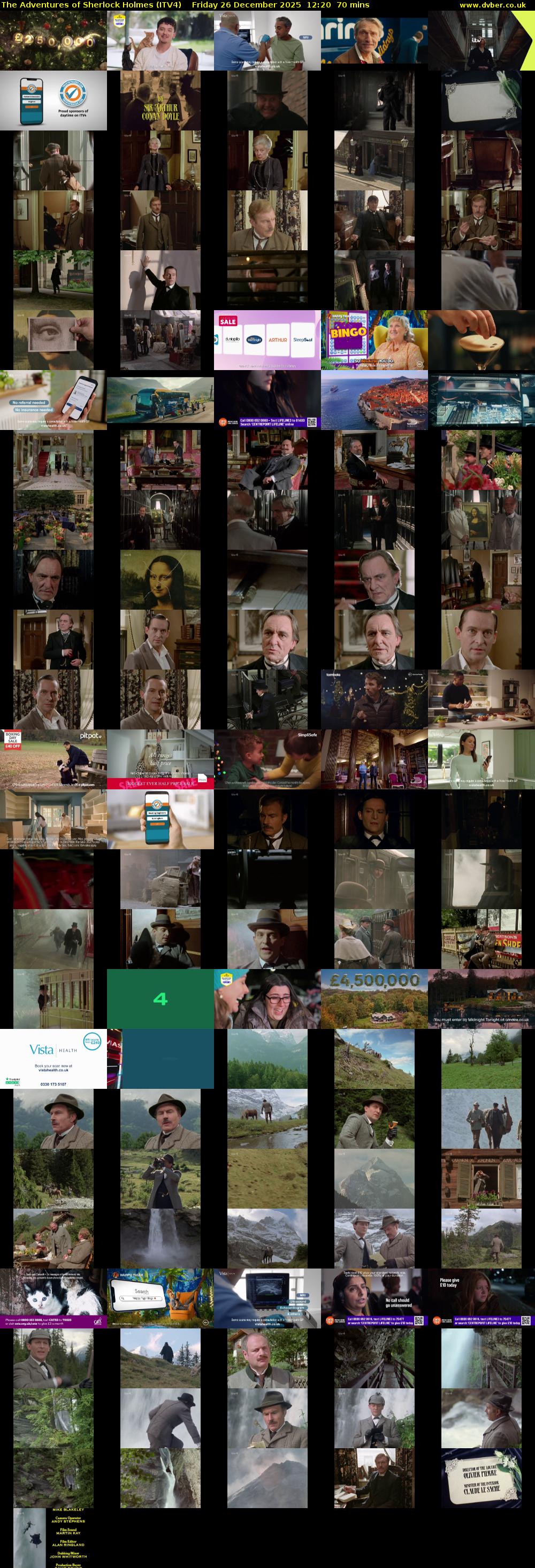 The Adventures of Sherlock Holmes (ITV4) Friday 26 December 2025 12:20 - 13:30