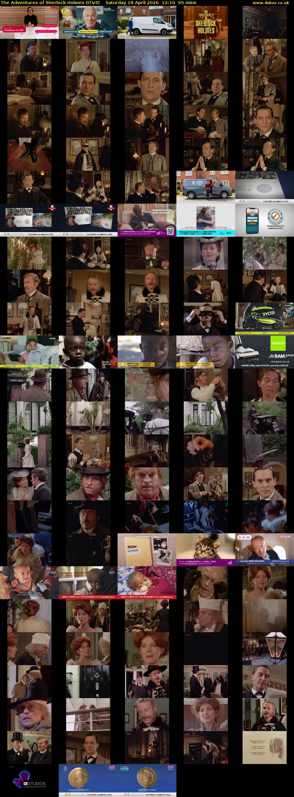 The Adventures of Sherlock Holmes (ITV4) Saturday 18 April 2026 12:10 - 13:15