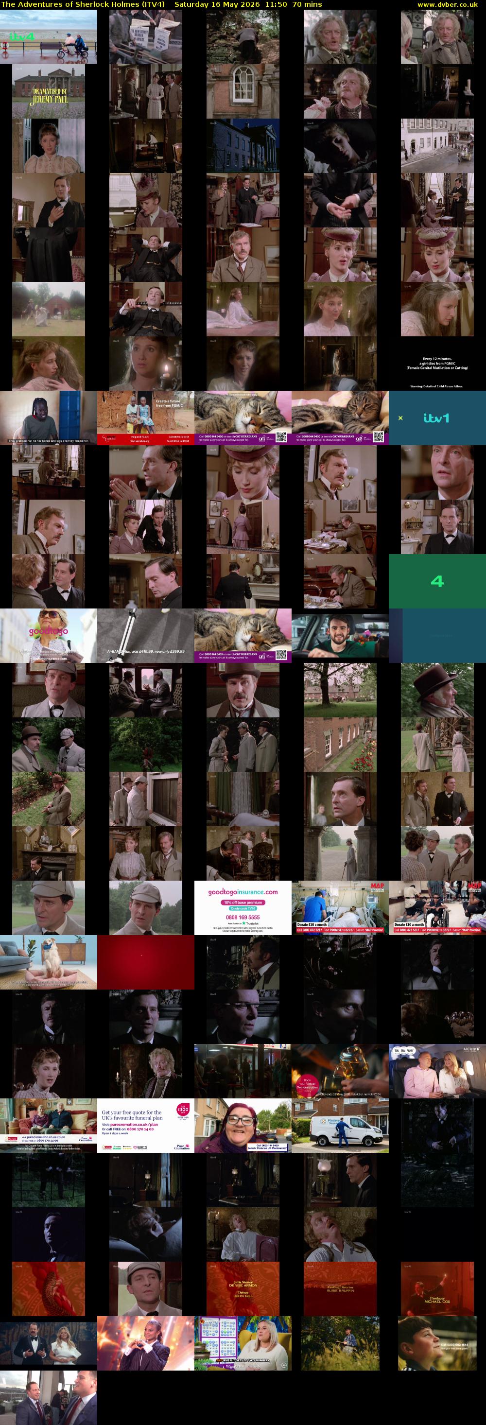 The Adventures of Sherlock Holmes (ITV4) Saturday 16 May 2026 11:50 - 13:00