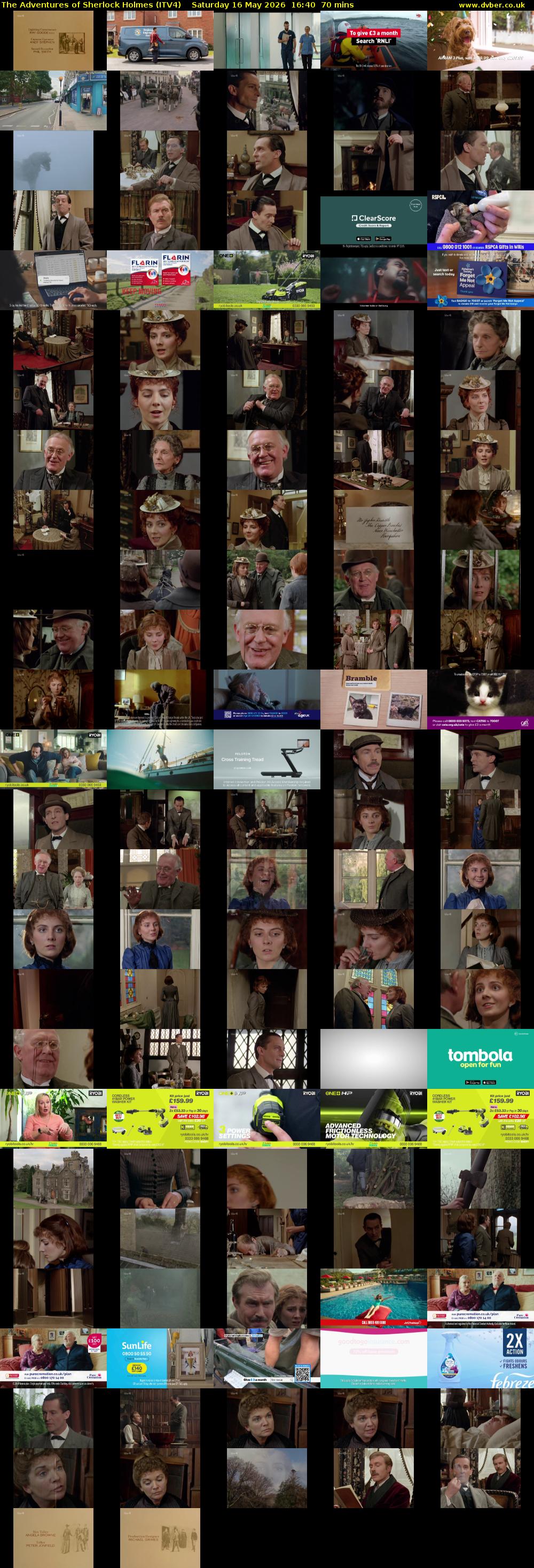 The Adventures of Sherlock Holmes (ITV4) Saturday 16 May 2026 16:40 - 17:50