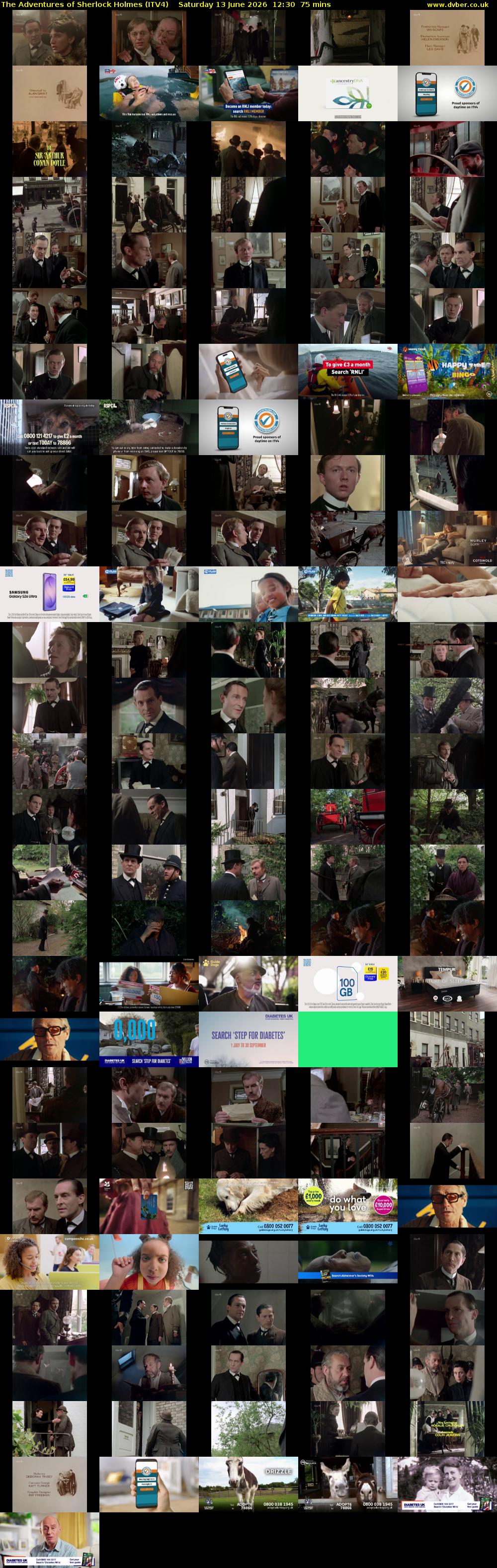 The Adventures of Sherlock Holmes (ITV4) Saturday 13 June 2026 12:30 - 13:45