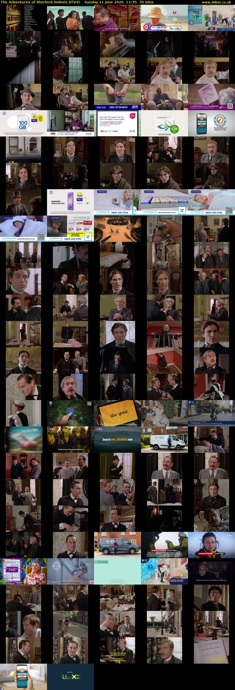 The Adventures of Sherlock Holmes (ITV4) Sunday 21 June 2026 11:35 - 12:45