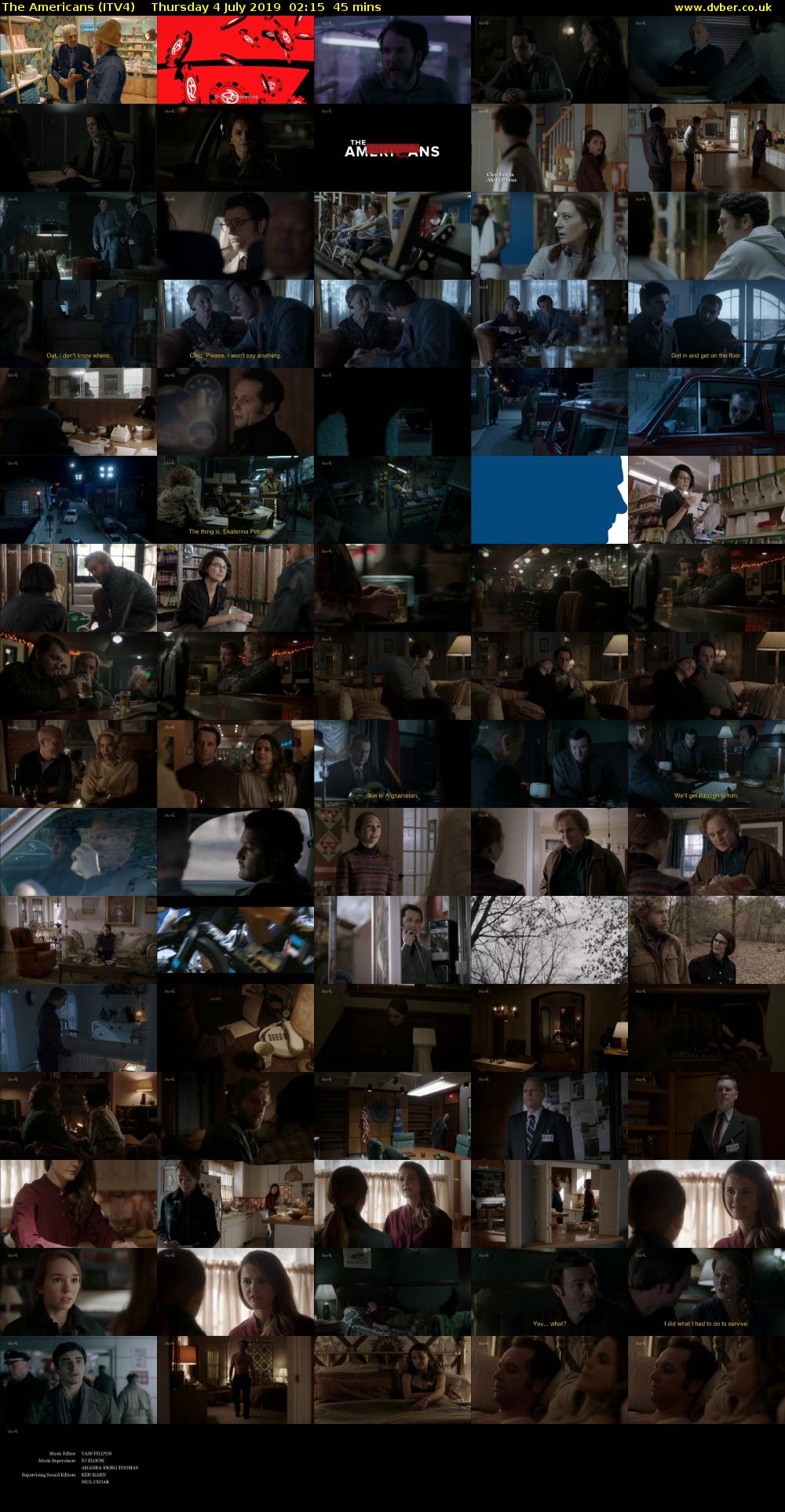 The Americans (ITV4) Thursday 4 July 2019 02:15 - 03:00