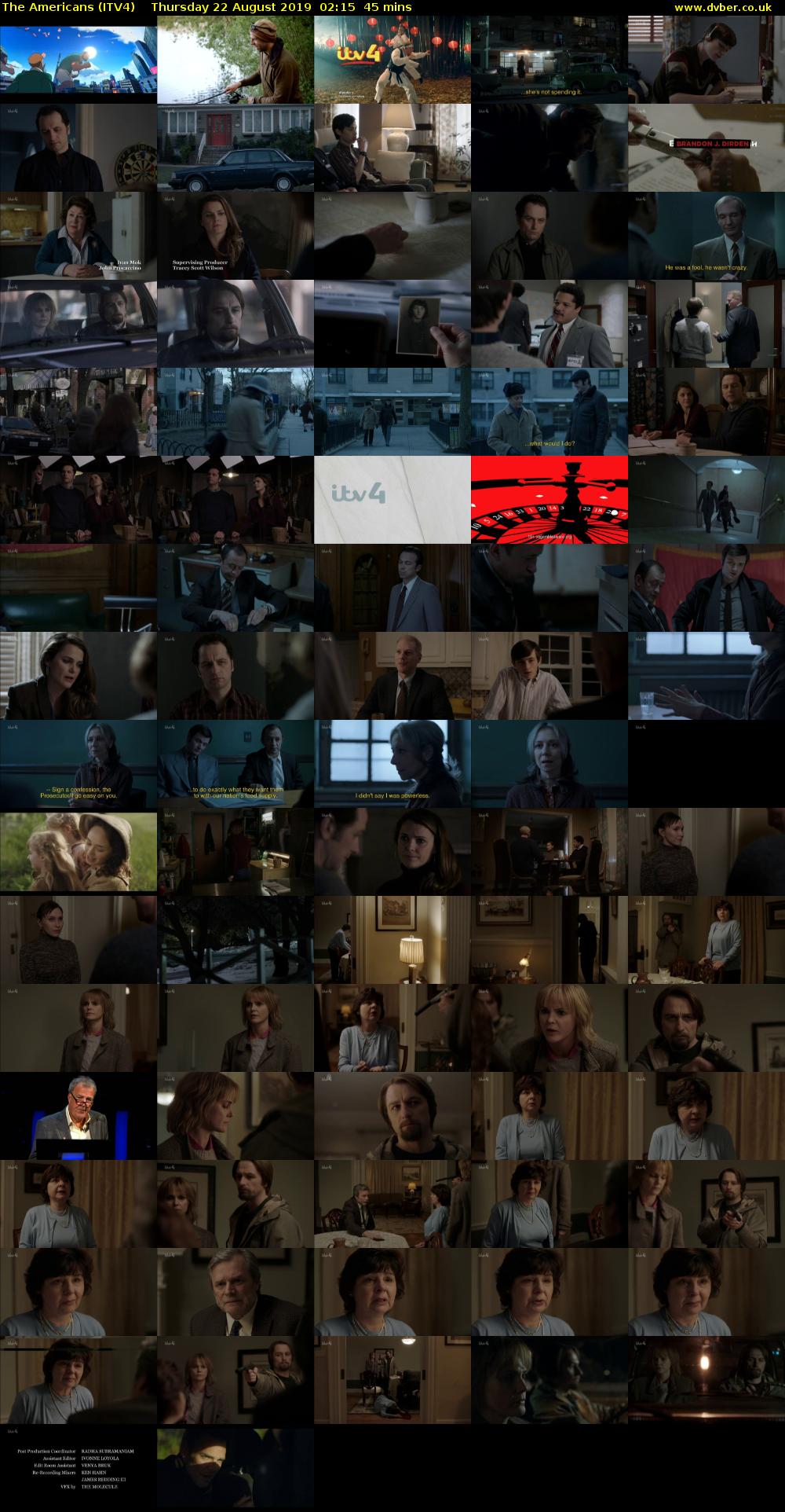The Americans (ITV4) Thursday 22 August 2019 02:15 - 03:00