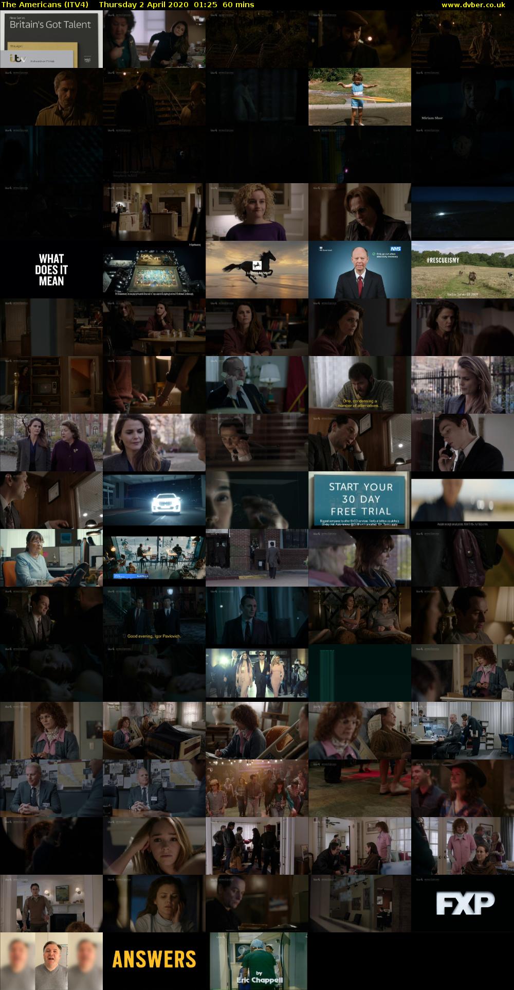 The Americans (ITV4) Thursday 2 April 2020 01:25 - 02:25