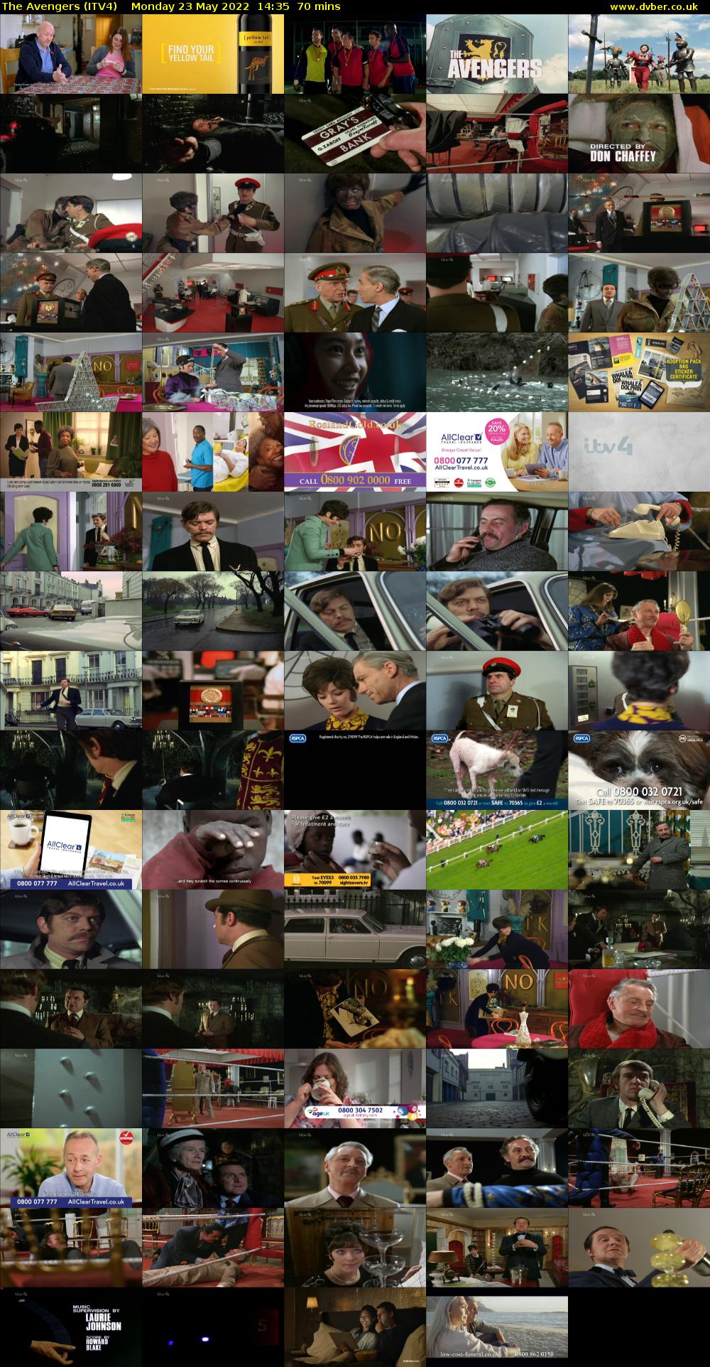 The Avengers (ITV4) Monday 23 May 2022 14:35 - 15:45