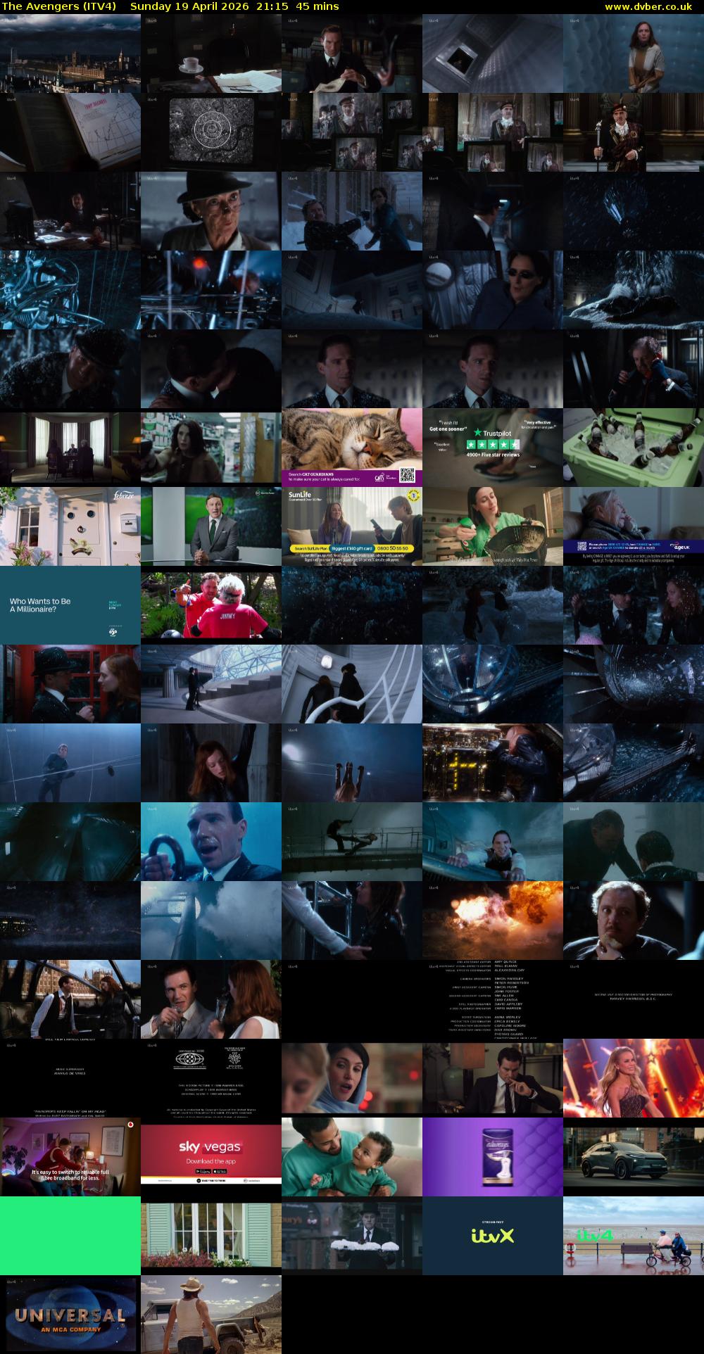 The Avengers (ITV4) Sunday 19 April 2026 21:15 - 22:00