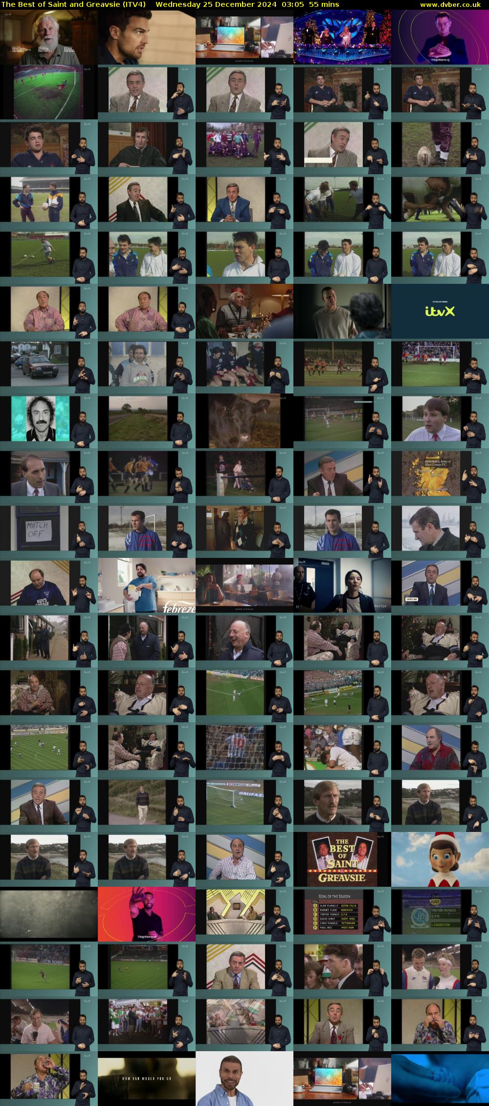 The Best of Saint and Greavsie (ITV4) Wednesday 25 December 2024 03:05 - 04:00