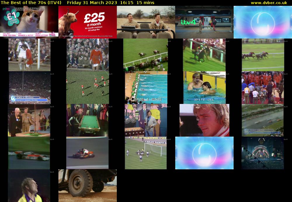 The Best of the 70s (ITV4) Friday 31 March 2023 16:15 - 16:30