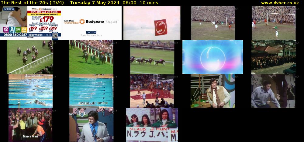 The Best of the 70s (ITV4) Tuesday 7 May 2024 06:00 - 06:10