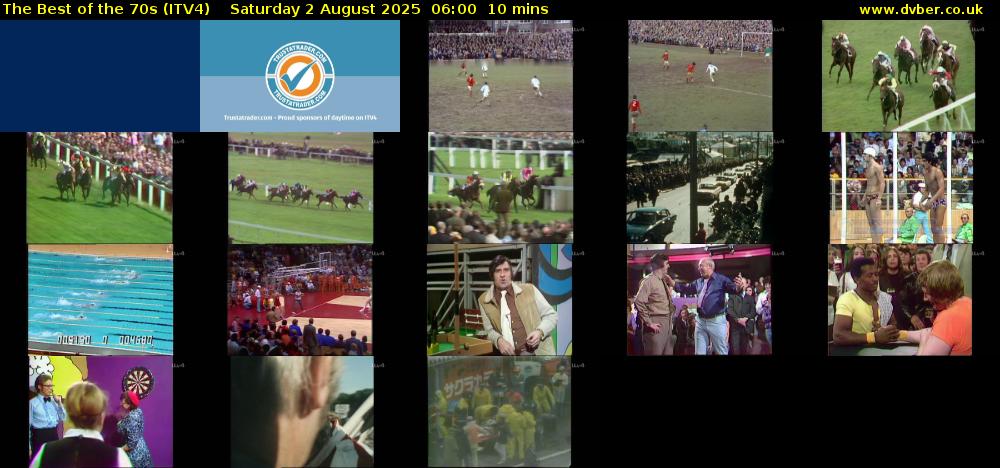 The Best of the 70s (ITV4) Saturday 2 August 2025 06:00 - 06:10