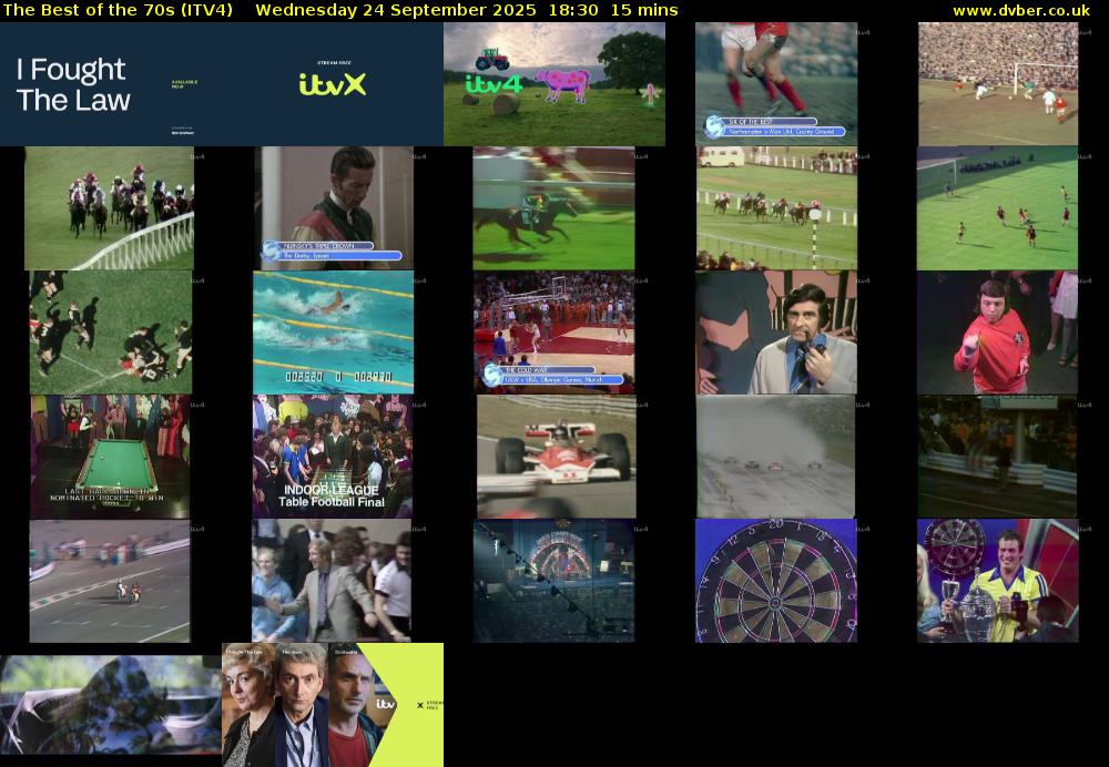 The Best of the 70s (ITV4) Wednesday 24 September 2025 18:30 - 18:45