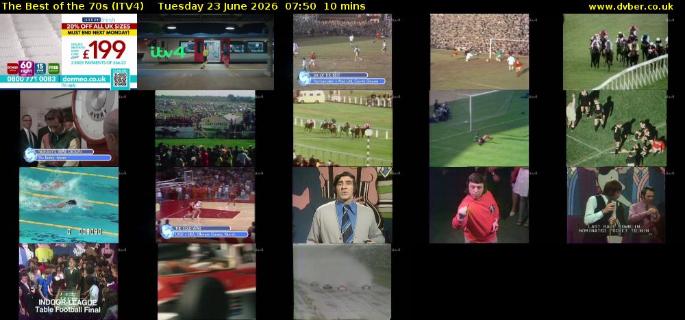 The Best of the 70s (ITV4) Tuesday 23 June 2026 07:50 - 08:00