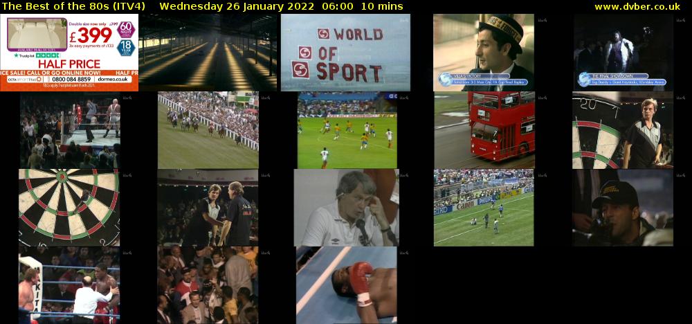 The Best of the 80s (ITV4) Wednesday 26 January 2022 06:00 - 06:10