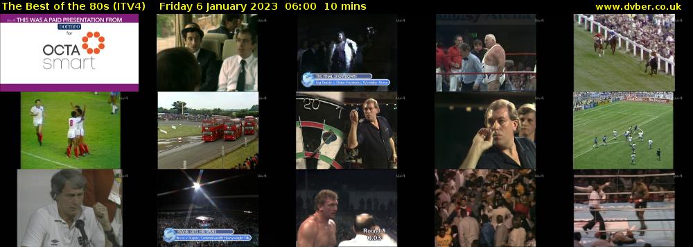 The Best of the 80s (ITV4) Friday 6 January 2023 06:00 - 06:10