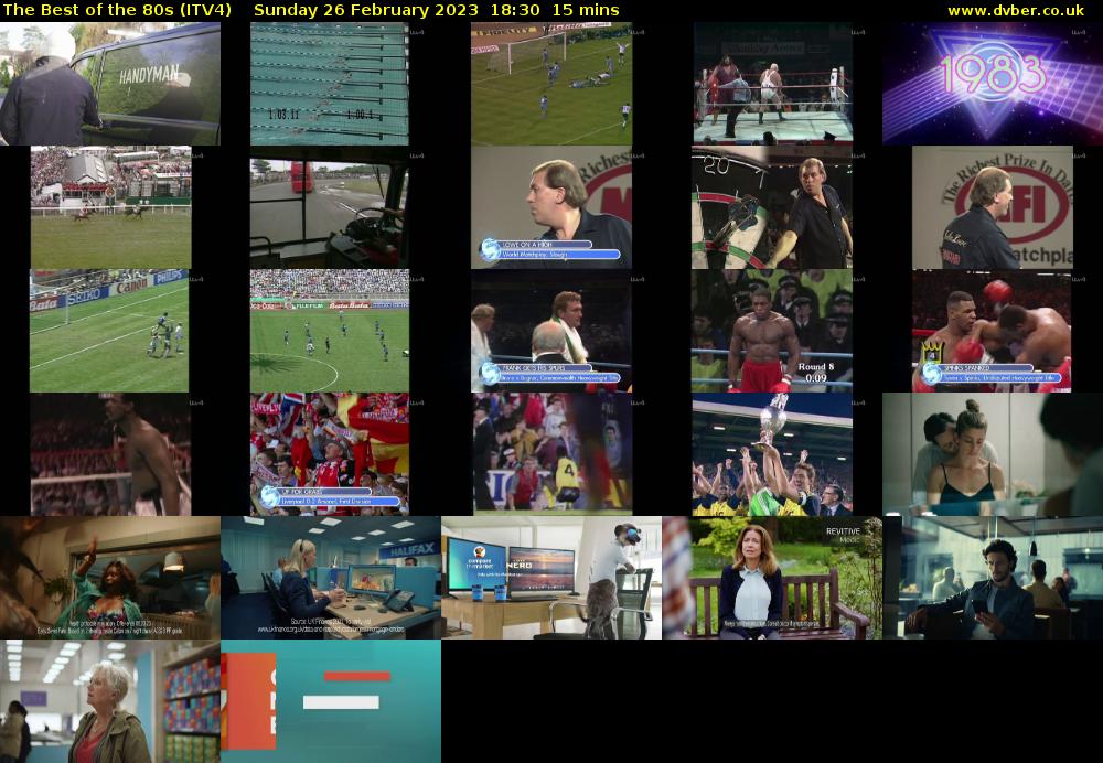 The Best of the 80s (ITV4) Sunday 26 February 2023 18:30 - 18:45