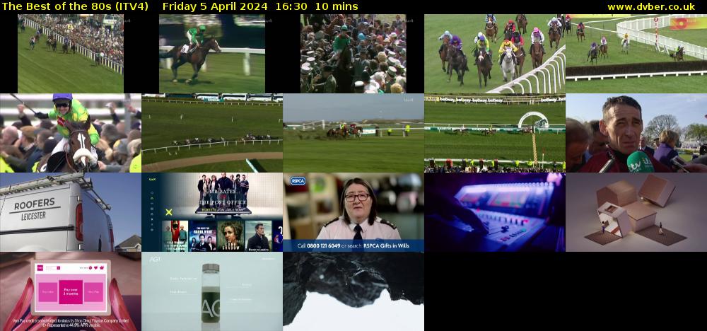 The Best of the 80s (ITV4) Friday 5 April 2024 16:30 - 16:40