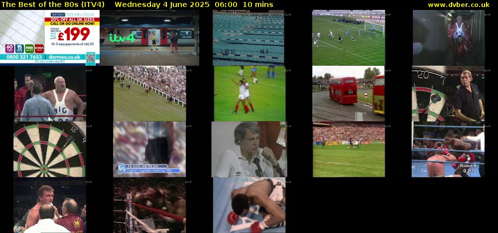 The Best of the 80s (ITV4) Wednesday 4 June 2025 06:00 - 06:10