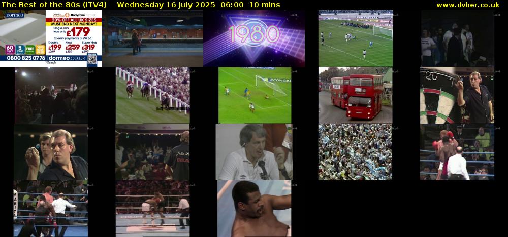 The Best of the 80s (ITV4) Wednesday 16 July 2025 06:00 - 06:10