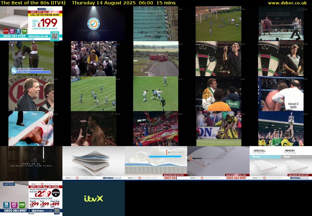 The Best of the 80s (ITV4) Thursday 14 August 2025 06:00 - 06:15