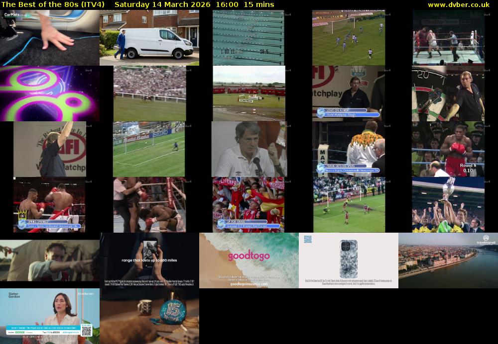 The Best of the 80s (ITV4) Saturday 14 March 2026 16:00 - 16:15