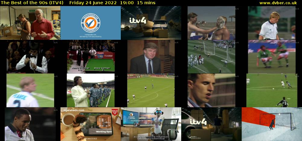 The Best of the 90s (ITV4) Friday 24 June 2022 19:00 - 19:15
