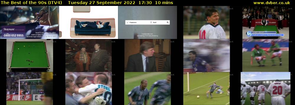 The Best of the 90s (ITV4) Tuesday 27 September 2022 17:30 - 17:40