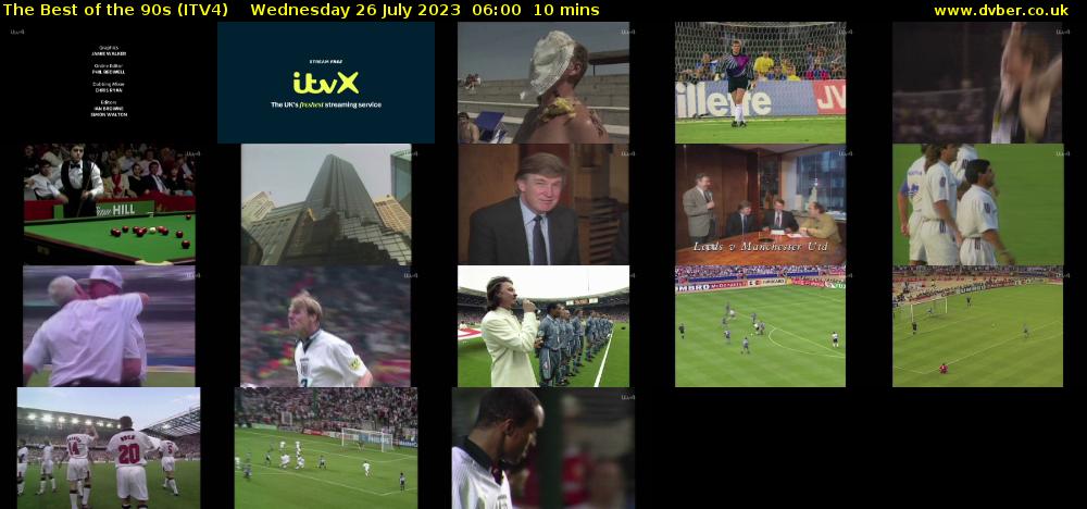 The Best of the 90s (ITV4) Wednesday 26 July 2023 06:00 - 06:10