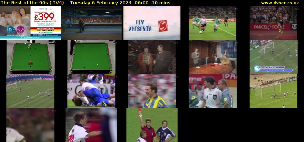 The Best of the 90s (ITV4) Tuesday 6 February 2024 06:00 - 06:10