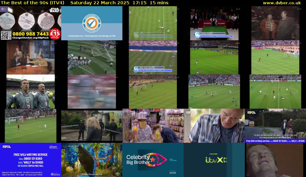 The Best of the 90s (ITV4) Saturday 22 March 2025 17:15 - 17:30