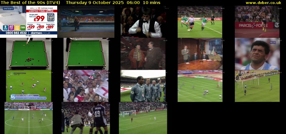 The Best of the 90s (ITV4) Thursday 9 October 2025 06:00 - 06:10