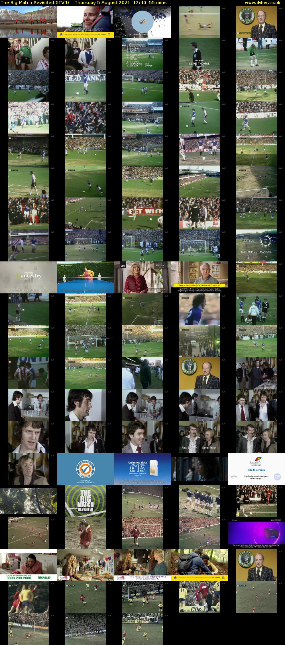 The Big Match Revisited (ITV4) Thursday 5 August 2021 12:40 - 13:35