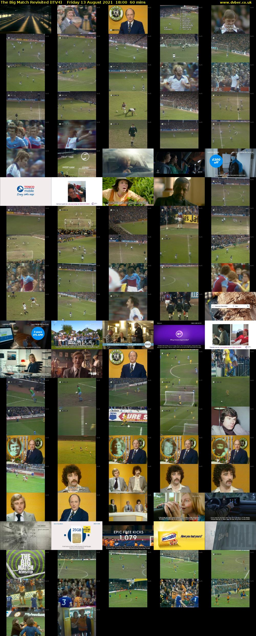 The Big Match Revisited (ITV4) Friday 13 August 2021 18:00 - 19:00