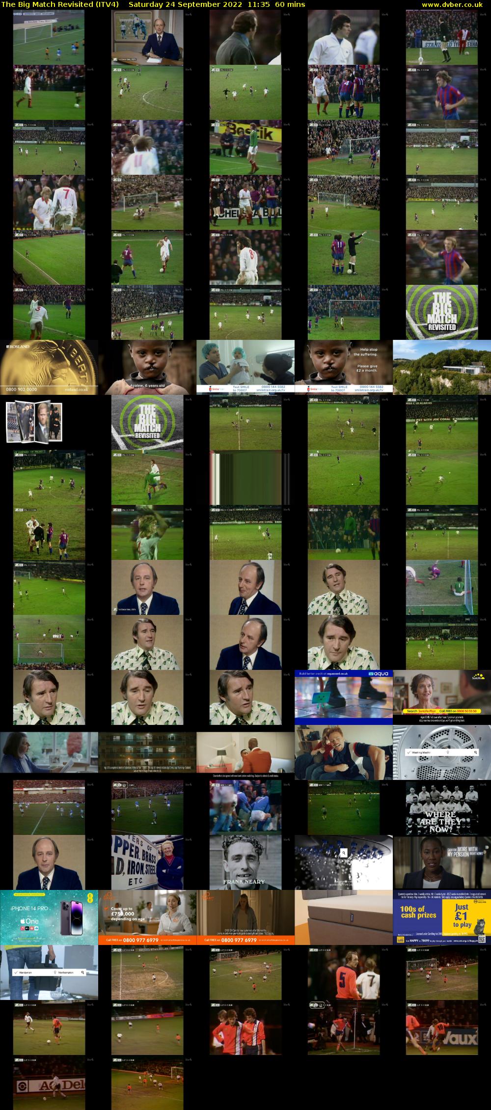 The Big Match Revisited (ITV4) Saturday 24 September 2022 11:35 - 12:35