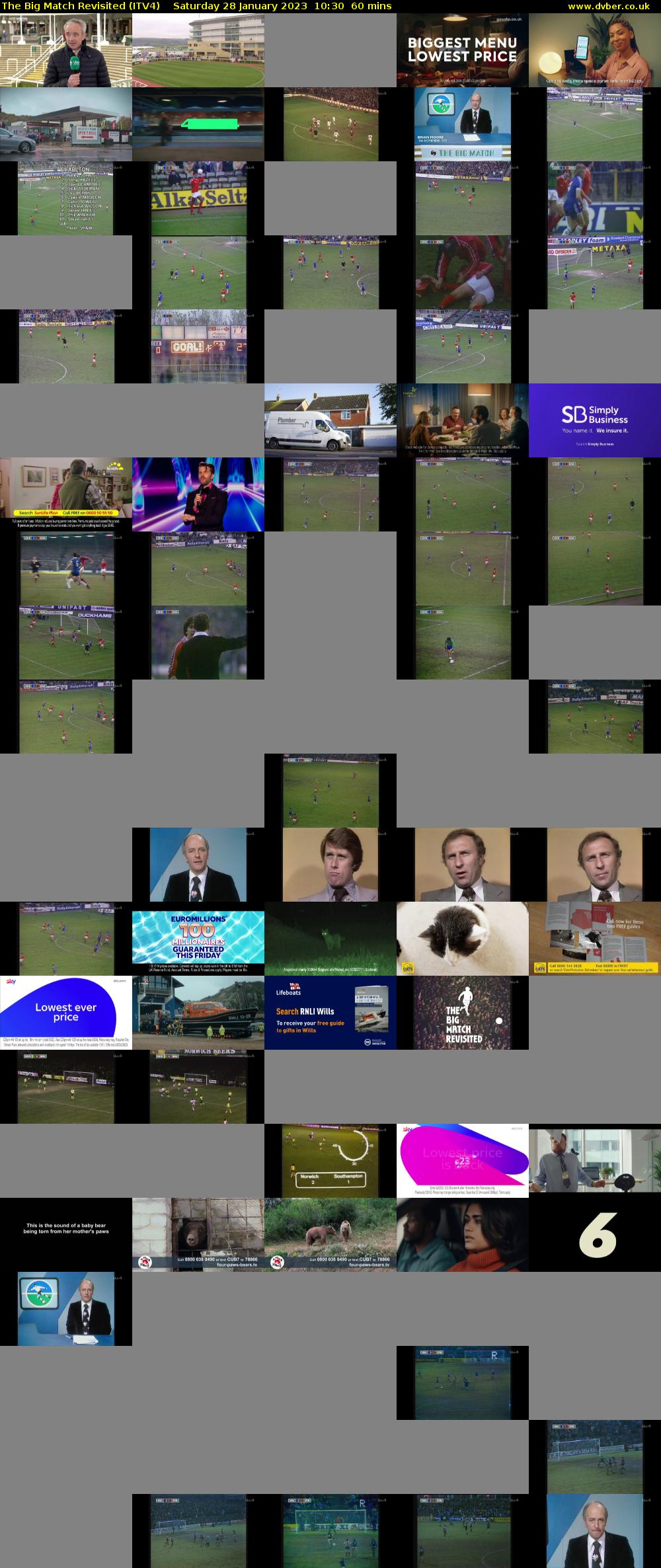 The Big Match Revisited (ITV4) Saturday 28 January 2023 10:30 - 11:30