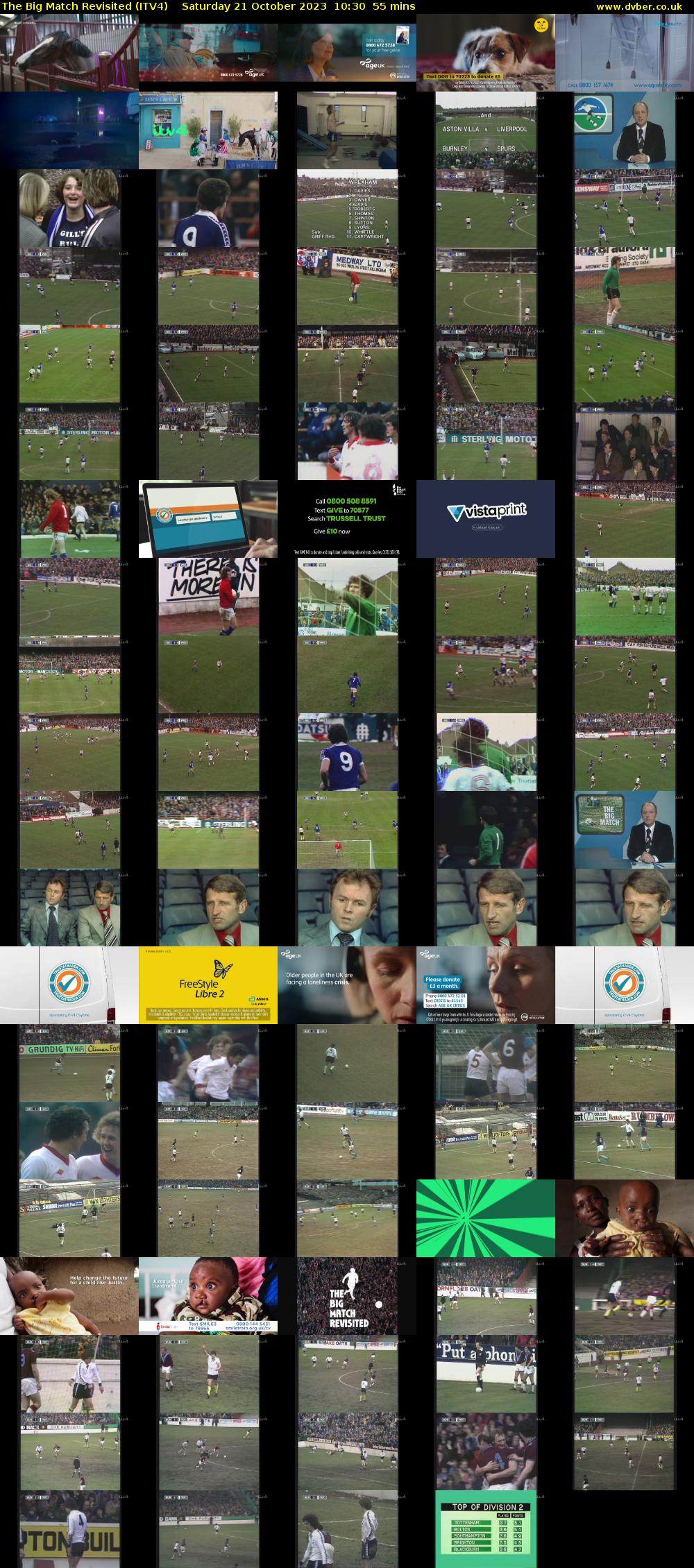 The Big Match Revisited (ITV4) Saturday 21 October 2023 10:30 - 11:25