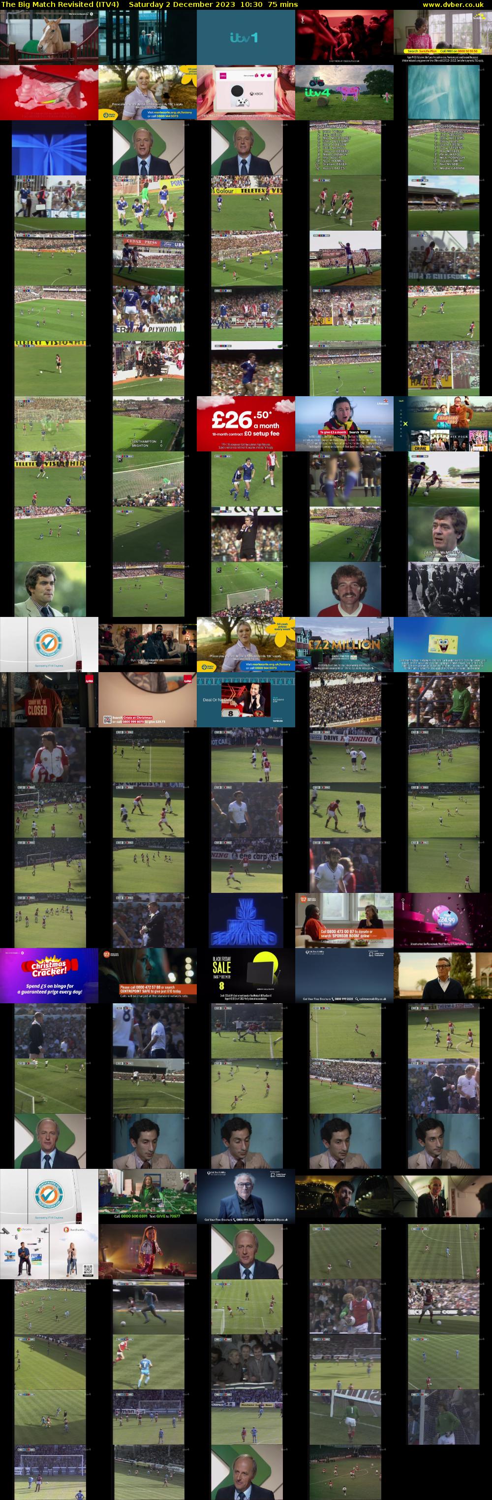 The Big Match Revisited (ITV4) Saturday 2 December 2023 10:30 - 11:45
