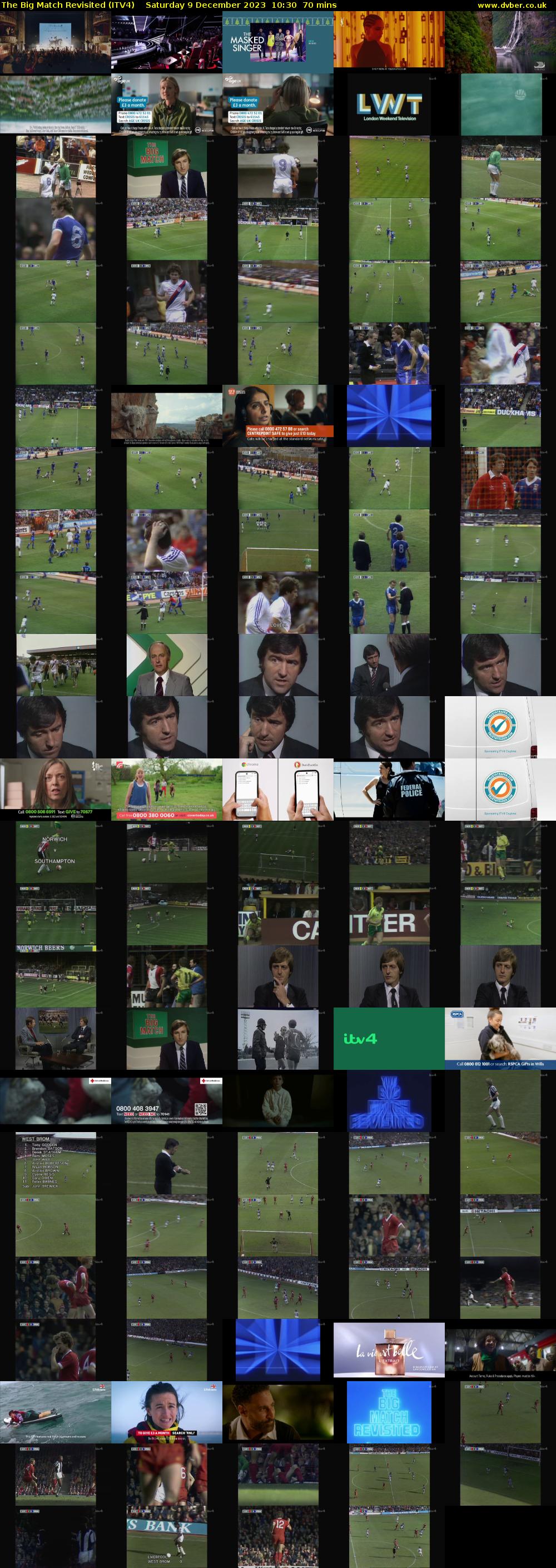 The Big Match Revisited (ITV4) Saturday 9 December 2023 10:30 - 11:40